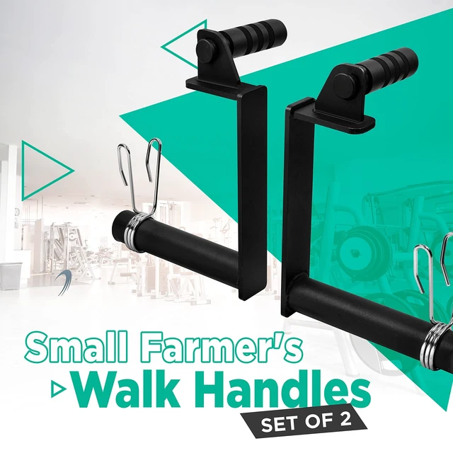 Alt view image 7 of 7 - Farmer Walk Handles - Set of 2 Farmers Carry Handles with Clip Collars - Portable Exercise Equipment Targets Glutes Calves Quads and More Improve Grip Strength Ideal for Body Building Workouts