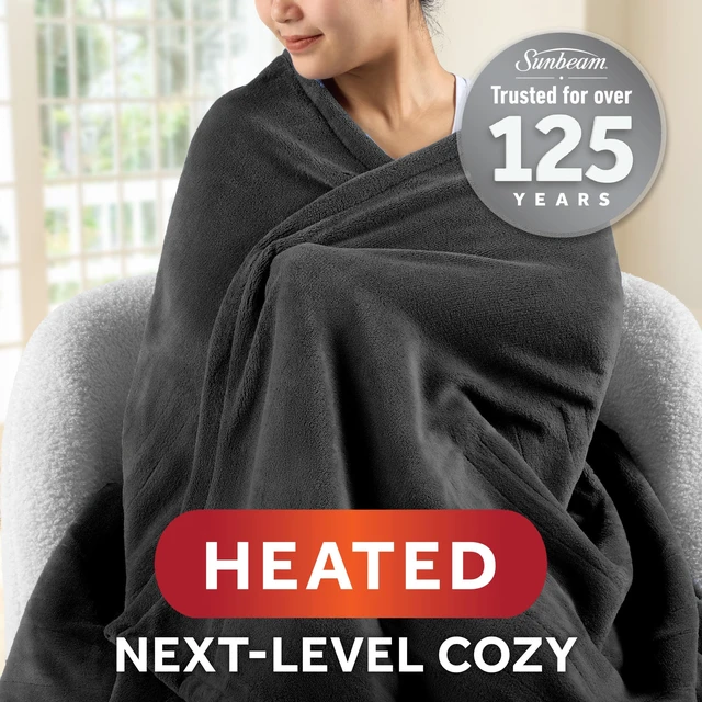 Alt view image 2 of 7 - Heated Throw Blanket Royal Flannel 4 Heat Night Fog 50x72 | Push-Button Controller, 4-Hour Auto-Off, Even Heat Distribution, Machine Washable & Extra-Long 50x72