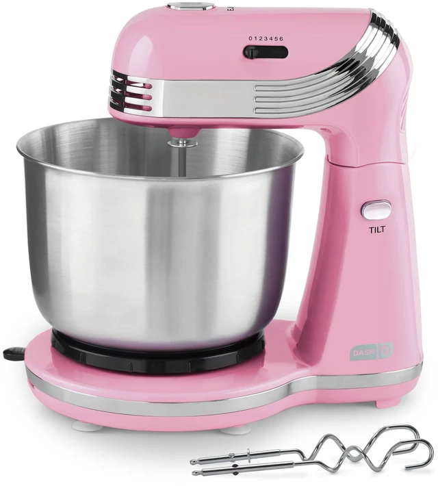Main image of Everyday Stand Mixer - Compact Tilt-Head Stand Mixer for Everyday Recipes - 6-Speed Power with Stainless Steel Bowl - Pink, 3-Quart