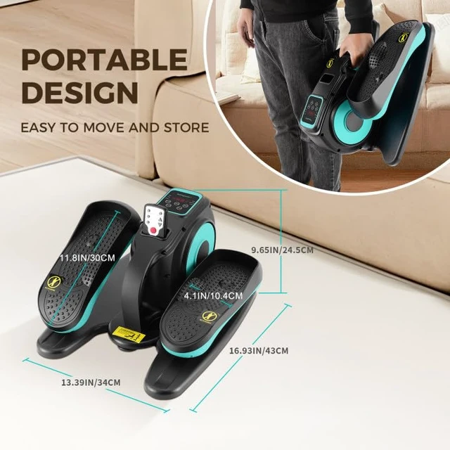 Alt view image 4 of 7 - Under Desk Elliptical Machine, Electric Leg Exerciser for Seniors, Compact Seated Pedal Exerciser, Portable Elliptical Trainer with Remote and Non-Slip Pedals for Teens Adults