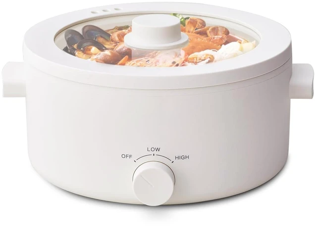 Main image of Electric Hot Pot, 3L Portable Electric Pot with Ceramic Non-stick Coating | Dual Power Multi-functional Romen Cooker for Steak, Pasta, Hot Pot, Ramen, Quick Heating and Overheat Protection