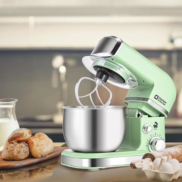 Alt view image 7 of 7 - Stand Mixer,3.2Qt Small Electric Food Mixer,6 Speeds Portable Lightweight Kitchen Mixer for Daily Use with Egg Whisk,Dough Hook,Flat Beater
