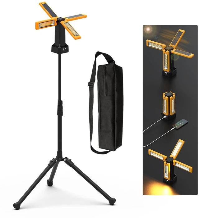 Main image of 13200mAh Rechargeable Solar Work Light,IPX4 Waterproof with Folding Stand Support and Portable Carrying Bag, 8000 Lumen Stepless Dimmable, 4 Lighting Modes, White/Warm/Warm White (Standard)