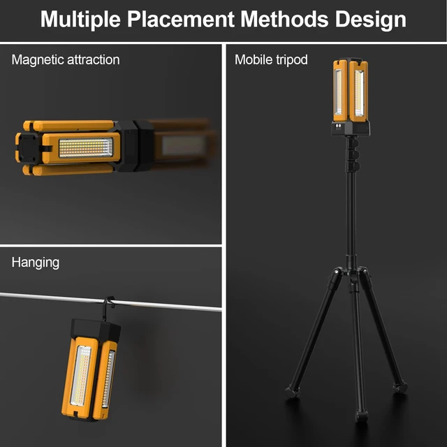 Alt view image 7 of 7 - 13200mAh Rechargeable Solar Work Light,IPX4 Waterproof with Folding Stand Support and Portable Carrying Bag, 8000 Lumen Stepless Dimmable, 4 Lighting Modes, White/Warm/Warm White (Standard)