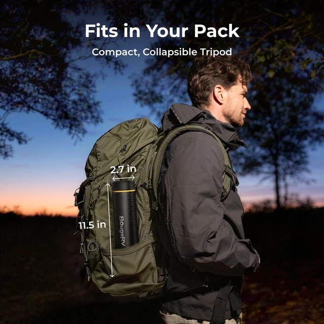 Alt view image 7 of 7 - Telescopic Camping Light T1, 15600mAh Rechargeable Lantern, Black | 5.5 ft Adjustable Height, 1000x3 Lumens, 8-102H Runtime, 270°/180° Rotation, 3 Color Modes, Honeycomb Cutout Design, Outdoor