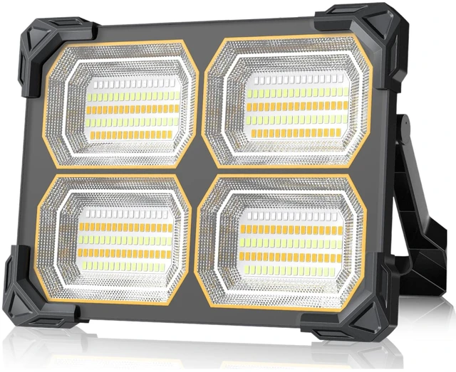 Main image of 500W 42000LM Solar LED Work Light, 42000mAh Rechargeable, Magnetic IP66 | Battery Indicator, 5 Modes, Red Blue Strobe, Camping Lantern Lamp, USB-C, Portable, for Job Site, Mechanic, Emergency