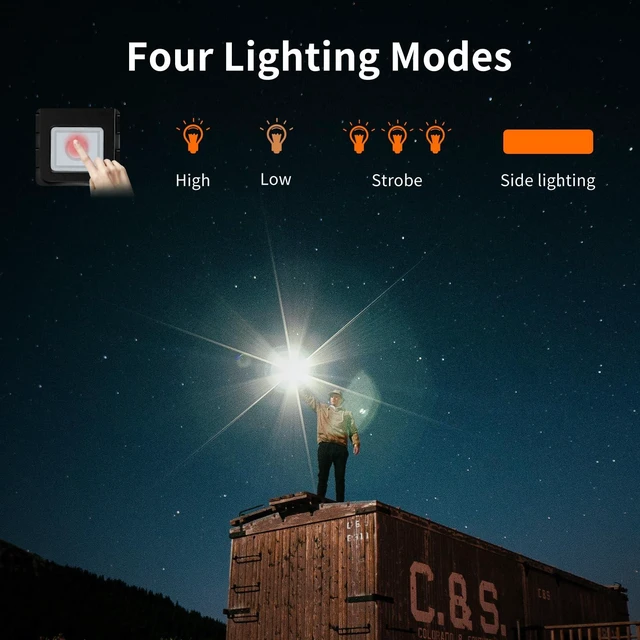 Alt view image 4 of 7 - Led Solar Flashlight, 1500 Lumens Led Solar Handheld Flashlights with IP65 Waterproof for Survival Emergencies Camping (4 Packs)