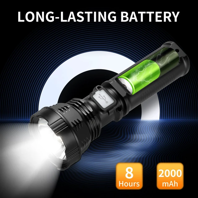 Alt view image 5 of 7 - Led Solar Flashlight, 1500 Lumens Led Solar Handheld Flashlights with IP65 Waterproof for Survival Emergencies Camping (4 Packs)