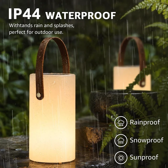 Alt view image 6 of 7 - Solar Table Lamp Outdoor Lantern 2 In 1 Rechargeable Waterproof | 2-Pack LED Portable Cordless Lights | with Remote 8 Colors | USB Battery Operated | IP44 for Patio Camping Outside/Indoor