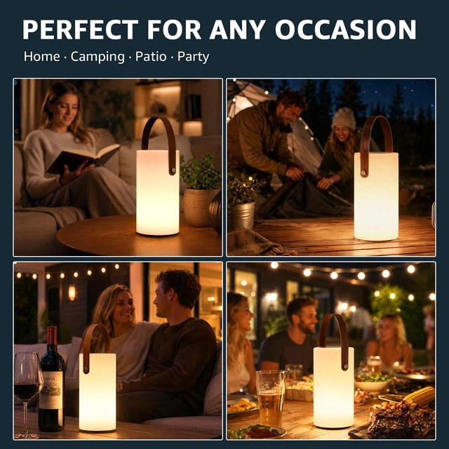 Alt view image 7 of 7 - Solar Table Lamp Outdoor Lantern 2 In 1 Rechargeable Waterproof | 2-Pack LED Portable Cordless Lights | with Remote 8 Colors | USB Battery Operated | IP44 for Patio Camping Outside/Indoor