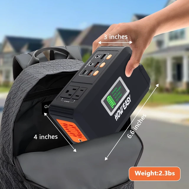 Alt view image 6 of 7 - Portable Power Station,120W(240W Peak) Solar Generator | 88Wh Lithium Battery Power with 110V AC Outlet/DC/USB/LED Light for Outdoor Camping Trip Hunting Emergency