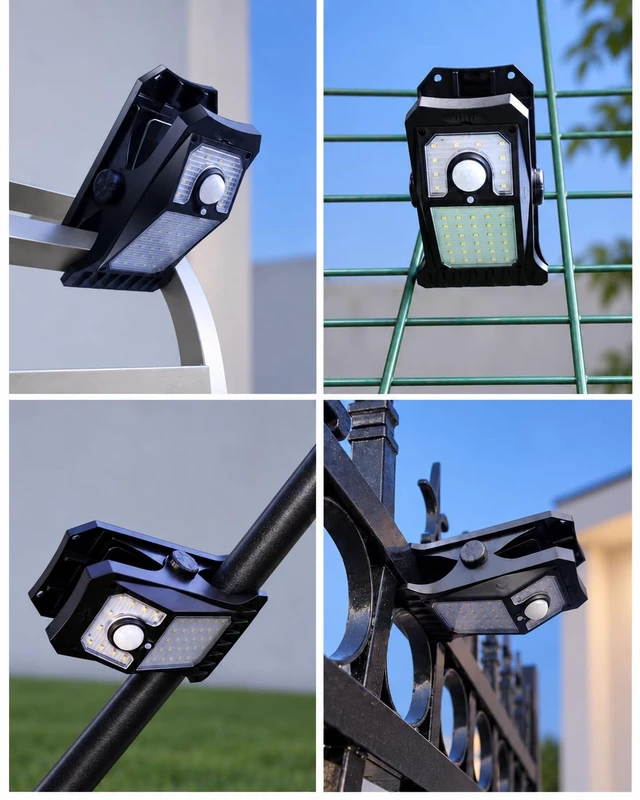 Alt view image 3 of 7 - 118Leds Solar Motion Sensor Lights Outdoor, Clip on Solar Lights Outdoor Waterproof, High Bright Solar Powered Security Lights for Outside Fence Chain Link Camping (4, 118 LED)