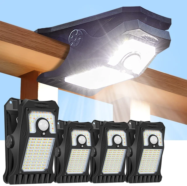 Main image of 118Leds Solar Motion Sensor Lights Outdoor, Clip on Solar Lights Outdoor Waterproof, High Bright Solar Powered Security Lights for Outside Fence Chain Link Camping (4, 118 LED)