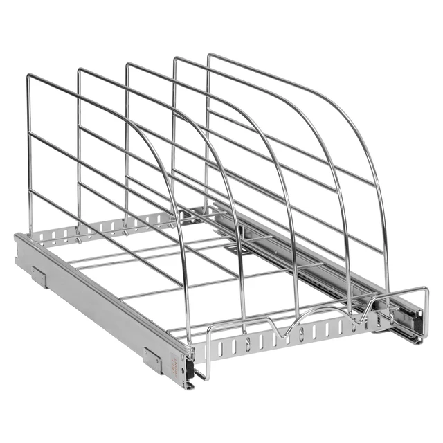 Alt view image 2 of 7 - Pull Out Organizer for Bakeware, Cutting Board and Trays, 12.5W x 21D | Stores Cutting Board and Trays, Adjustable Dividers, Heavy Duty, Lifetime Limited Warranty - For Narrow Cabinet Spaces