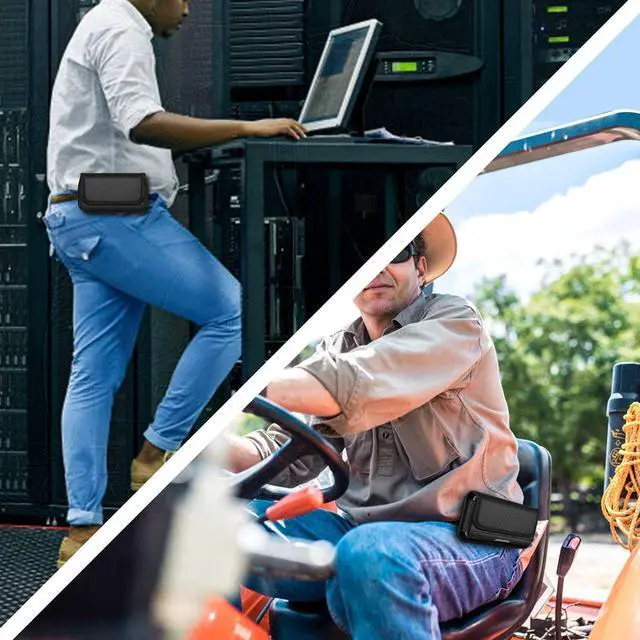 Alt view image 7 of 7 - SOEWIOU Rugged Nylon Holster Compatible with iPhone 16/15/14/13/12 Pro Max & Plus,17 Air Models, Galaxy S24/S23/S21/S20 FE Cell Phone Belt Holder for Men, Black - XL