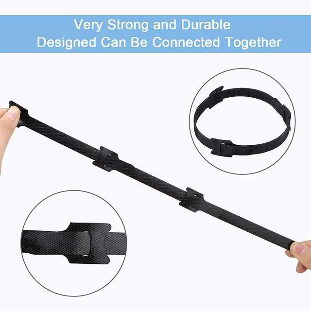 Alt view image 6 of 7 - SOEWIOU 60 PCS 6 Inches Reusable Cable Ties, Adjustable Cord Straps Wire Organizer Cord Wrap and Hook Loop Cable Management