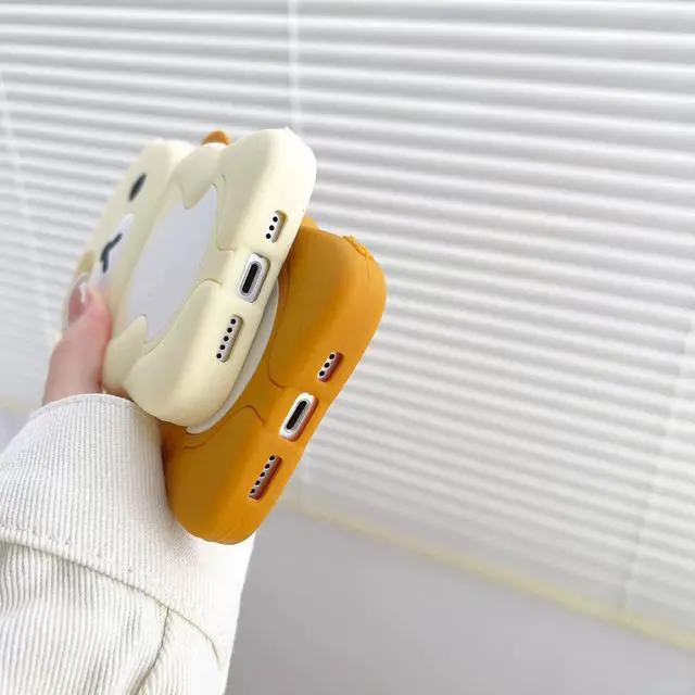 Alt view image 7 of 7 - SOEWIOU Ultra Thick Soft Silicone Case for Apple Teddy Bear Animal 3D Cartoon Japanese Cute Lovely Adorable Kawaii Kids Girls Women (Beige, for iPhone 13)