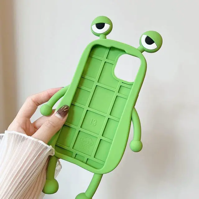 Alt view image 5 of 7 - SOEWIOU Ugly Case Compatible with iPhone 16 Pro Max, Kawaii Phone Case 3D Cartoon Cute Frog Soft Silicone Unique Fun Cover Slim Fit Anti-Drop Protector for Women Girls Green