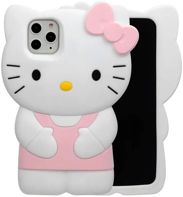 Main image of SOEWIOU Cartoon Case for iPhone 15 6.1", Fashion Cute 3D Cute Kitty Kawaii Soft Silicone Animal Protective Gel Shockproof Gel Back Cover for Kids Women Girls Boys (Light Pink)