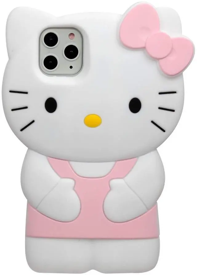 Alt view image 2 of 3 - SOEWIOU Cartoon Case for iPhone 15 6.1", Fashion Cute 3D Cute Kitty Kawaii Soft Silicone Animal Protective Gel Shockproof Gel Back Cover for Kids Women Girls Boys (Light Pink)