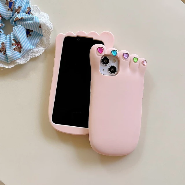 Alt view image 3 of 7 - SOEWIOU Case for iPhone 13,3D Kawaii Phone Cases Funny Cute Cartoon Foot Nail EnhancementCover Soft Silicone Gel Drop Protection Case Women Girls for iPhone 13