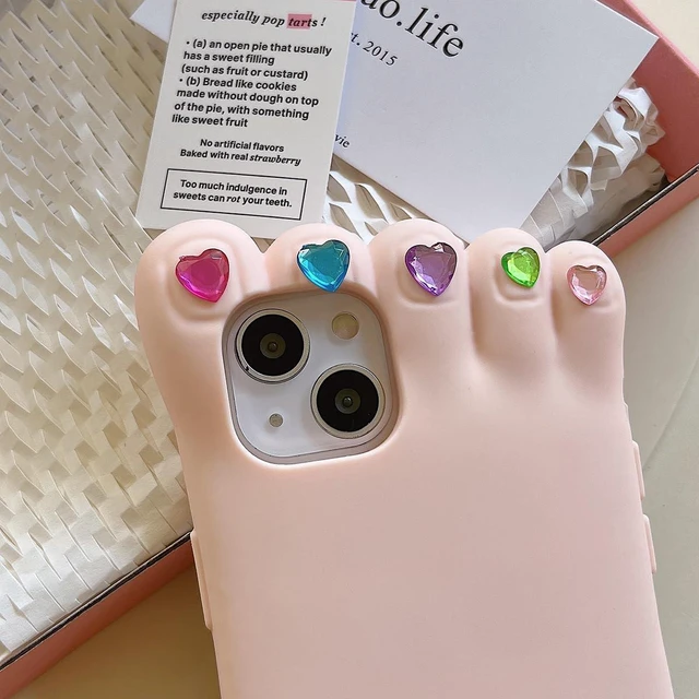 Alt view image 4 of 7 - SOEWIOU Case for iPhone 13,3D Kawaii Phone Cases Funny Cute Cartoon Foot Nail EnhancementCover Soft Silicone Gel Drop Protection Case Women Girls for iPhone 13