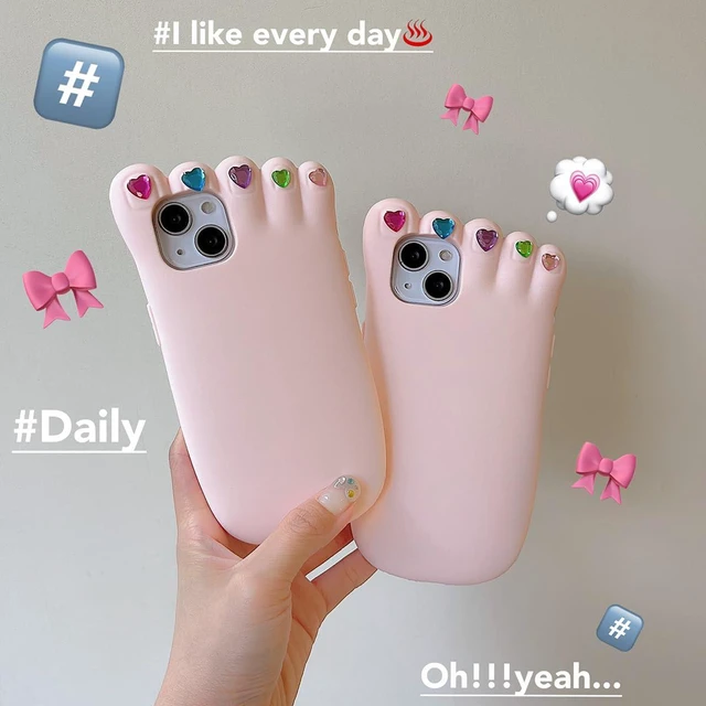 Alt view image 7 of 7 - SOEWIOU Case for iPhone 13,3D Kawaii Phone Cases Funny Cute Cartoon Foot Nail EnhancementCover Soft Silicone Gel Drop Protection Case Women Girls for iPhone 13
