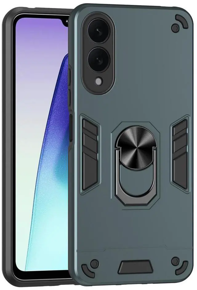 Main image of SOEWIOU Case with Stander Fashion Cover KickStand Case For Samsung Galaxy S25 Edge (Green)