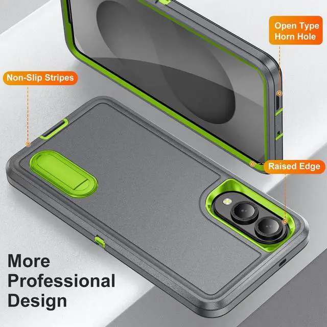 Alt view image 4 of 7 - SOEWIOU Case with Stander Fashion Cover KickStand Case For Samsung Galaxy S25 Edge (Gray)