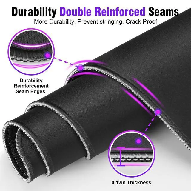 Alt view image 13 of 14 - SOEWIOU Black Mouse Pad, Soft Comfortable Support & Smooth High Precision Fabric Mousepad, 8.3 x 10.2in Portable Size Small Mouse Pad, Anti-Slip Rubber Base, Mousepad for Desk, Gaming, Office