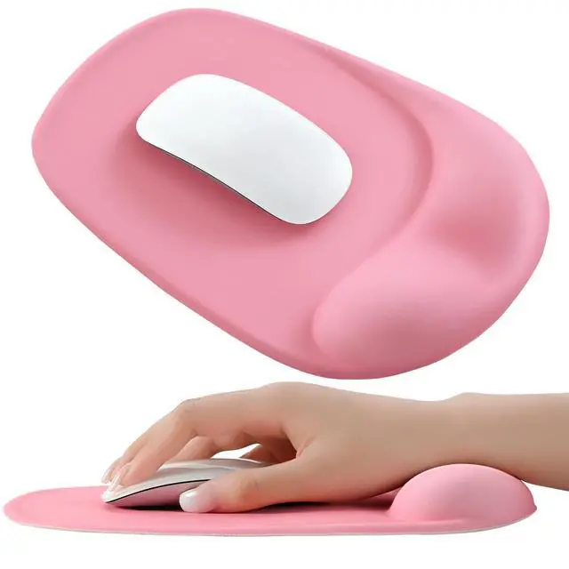 Alt view image 14 of 14 - SOEWIOU Mouse Pad with Gel Wrist Support, Office Decor for Women, Lycra Surface Smooth Control, Non Slip PU Base, Ergonomic Portable Mousepad for Travel, Laptop, Desk Accessories