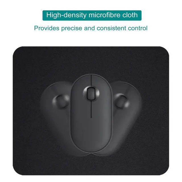 Alt view image 11 of 12 - SOEWIOU Small Mouse Pad with Waterproof Surface, Basic Computer Mousepad for Desk, Compact Size 8.5 x 7 Inches, Non-Slip Rubber Base, Black