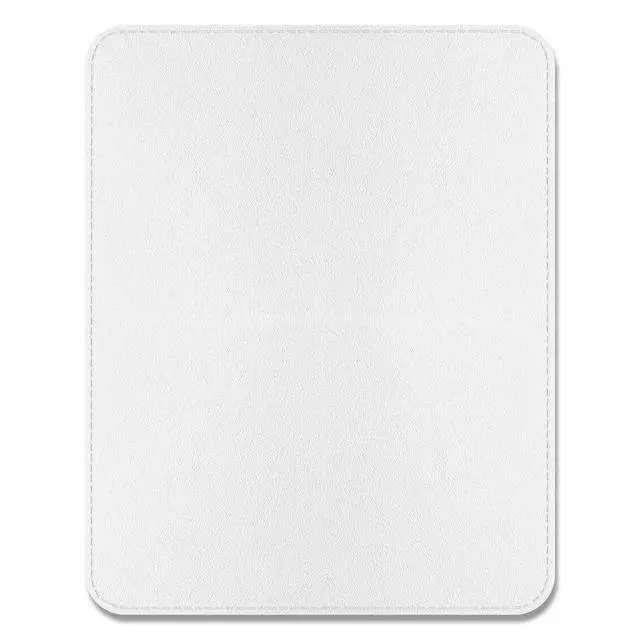 Alt view image 8 of 14 - SOEWIOU Leather Mouse Pad, Office Mouse Mat Non-Slip Rubber Base Stitched Edge Washable Waterproof Rectangular Mousepad for Office Gaming PC Laptop, 9.8" x 7.9", White
