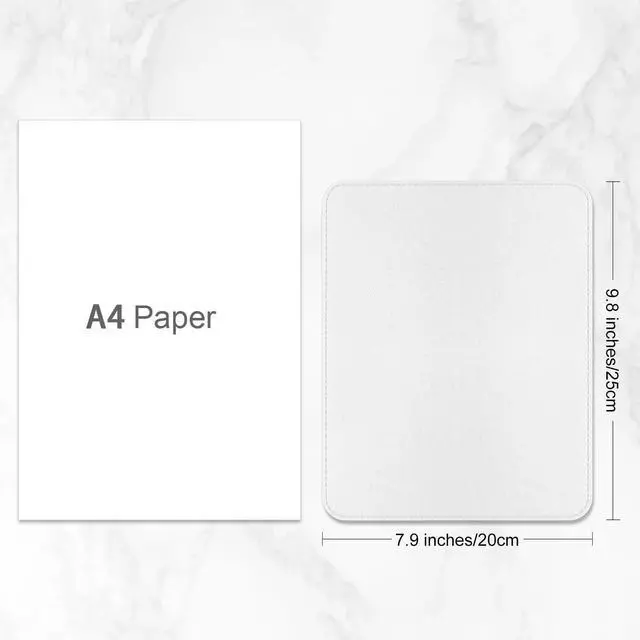 Alt view image 10 of 14 - SOEWIOU Leather Mouse Pad, Office Mouse Mat Non-Slip Rubber Base Stitched Edge Washable Waterproof Rectangular Mousepad for Office Gaming PC Laptop, 9.8" x 7.9", White