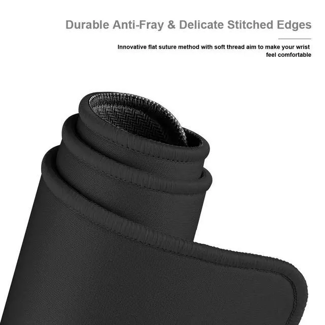 Alt view image 10 of 14 - SOEWIOU Mouse Pad with Non Slip Rubber Base, Upgraded Gaming Mouse Mat with Stitched Edge, Black Premium Textured&Waterproof Mousepad for Laptop, Computer, Kid, Office(11x8.7x0.12inch)