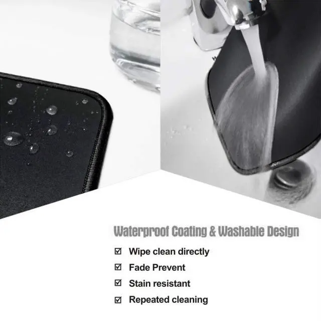 Alt view image 12 of 14 - SOEWIOU Mouse Pad with Non Slip Rubber Base, Upgraded Gaming Mouse Mat with Stitched Edge, Black Premium Textured&Waterproof Mousepad for Laptop, Computer, Kid, Office(11x8.7x0.12inch)