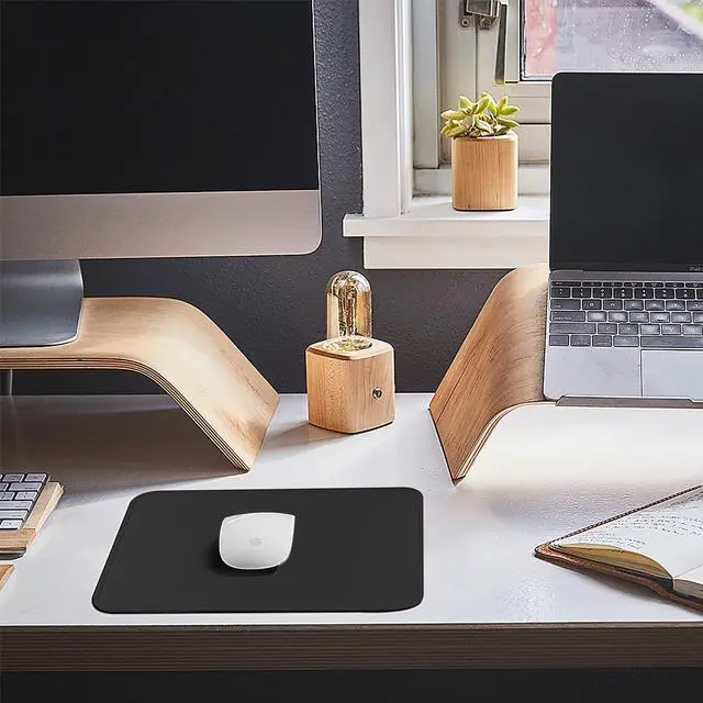 Alt view image 14 of 14 - SOEWIOU Mouse Pad with Non Slip Rubber Base, Upgraded Gaming Mouse Mat with Stitched Edge, Black Premium Textured&Waterproof Mousepad for Laptop, Computer, Kid, Office(11x8.7x0.12inch)