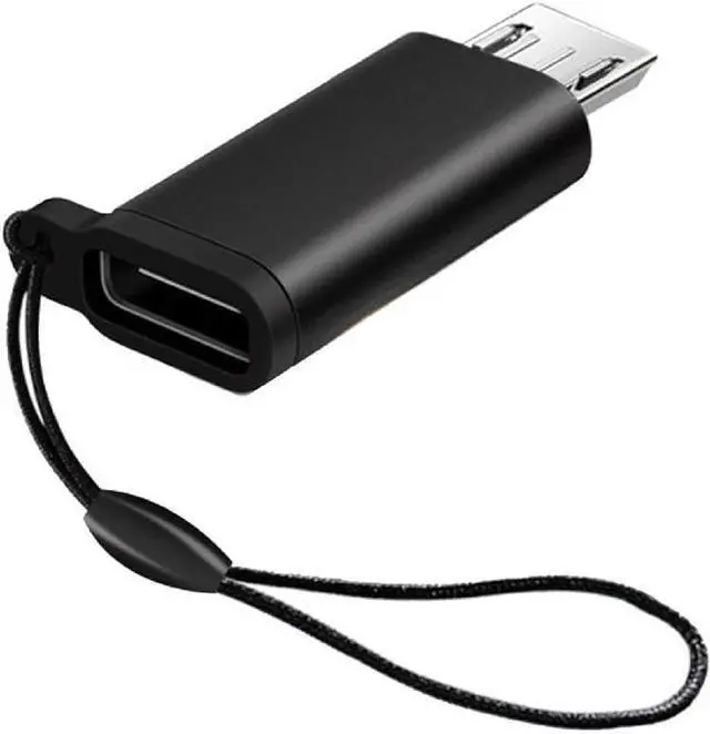 Alt view image 8 of 14 - SOEWIOU GANPUB Black Type C Female to Micro USB Male Converter Support Charging and Data Sync to Micro USB Adapter Connector with Lanyard USB to Micro Adapter,Cables and Adapters