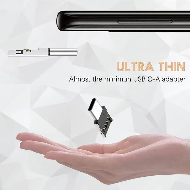 Alt view image 10 of 14 - SOEWIOU Wansurs USB C to USB Adapter, 10 Pack Miniest USB C to A Male to Female Adapter, Hidden and Slim Converter Adapter for USB Cable.