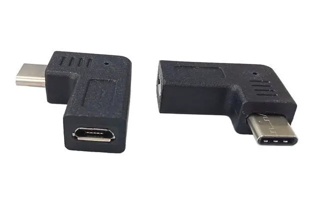 Alt view image 13 of 14 - zdyCGTime USB-C to Micro USB Adapter,Right & Left Angle USB Type C Male to Micro USB Female Data Sync and Charging Converter Adapter for Phones, Computers, Tablets(90 Degree Type C) 2 Packs