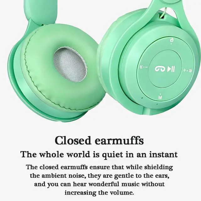 Alt view image 14 of 14 - Upgraded Hybrid Noise Cancelling Headphones with Transparent Modes Wireless Bluetooth with Mic Deep Bass Soft-Earpads Hi-Fi Audio Comfortable Fit Long Playtime for Home Office Travel Over Ear Green