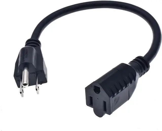 Main image of SOEWIOU Short Power Extension Cord ,16AWG/13A,Outlet Saver, 3 Prong Male Plug to Female Socket Heavy Duty Power Extension Cable(1FT/0.3M)