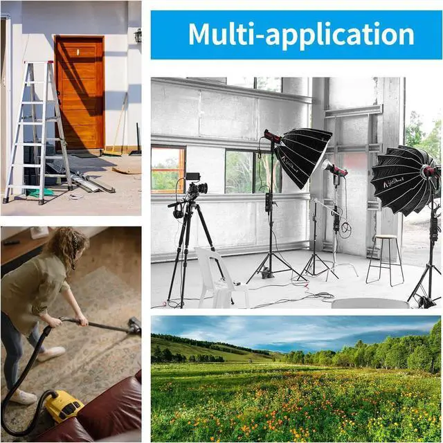 Alt view image 4 of 5 - SOEWIOU Short Power Extension Cord ,16AWG/13A,Outlet Saver, 3 Prong Male Plug to Female Socket Heavy Duty Power Extension Cable(1FT/0.3M)