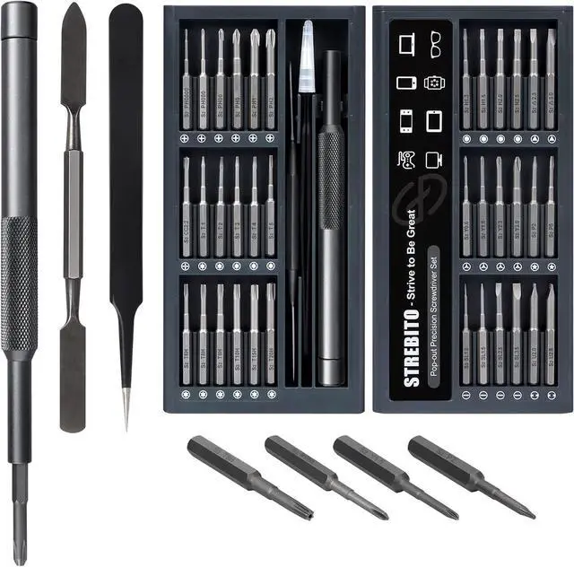 Main image of SOEWIOU Small Screwdriver Set 39 in 1 Precision Screwdriver Set, Electronics Tool Kit Screwdriver Kit - PC, Laptop, RC, Computer, Phone Repair Kit, S2 Steel Long Bits - Torx, Pentalobe, Triwing