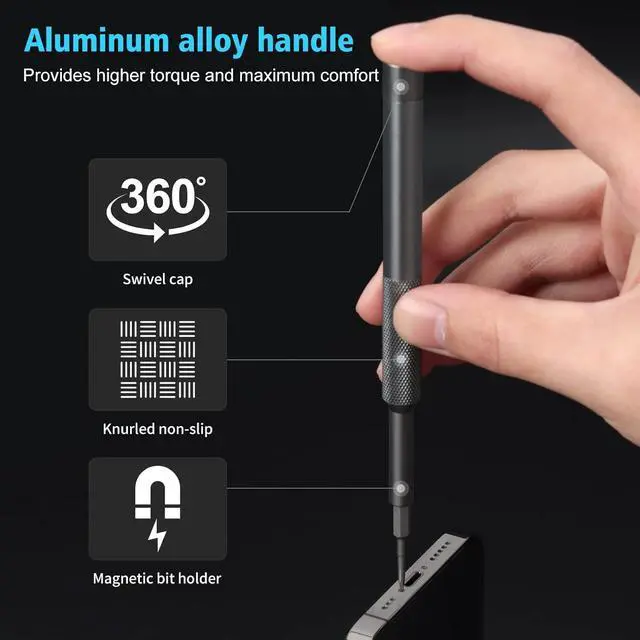 Alt view image 4 of 7 - SOEWIOU Small Screwdriver Set 39 in 1 Precision Screwdriver Set, Electronics Tool Kit Screwdriver Kit - PC, Laptop, RC, Computer, Phone Repair Kit, S2 Steel Long Bits - Torx, Pentalobe, Triwing