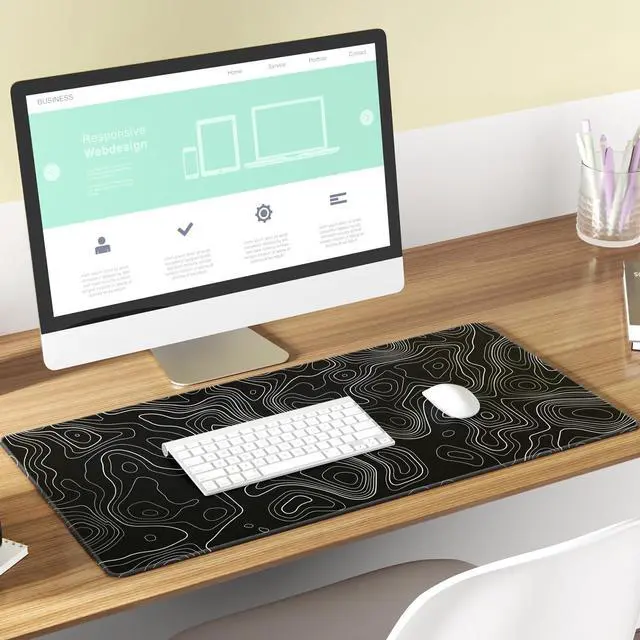 Alt view image 12 of 12 - SOEWIOU RGB Extended Gaming Mouse Pad 31.5 x 15.7 Inch Desk Mat with Stitched Edges, Micro-Weave Surface, Non-Slip Base