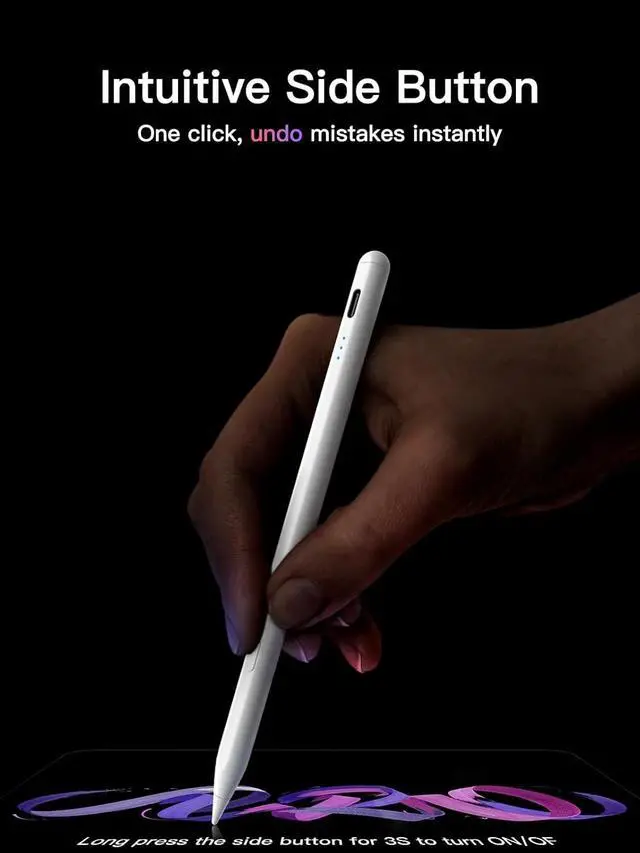 Alt view image 5 of 7 - SOEWIOU One-Click Undo Function,Stylus Pen for iPad 2018-2025(A16/11/10/9/8/7/6),USB-C Fast Charging,Pixel-Perfect Tilt Sensitivity,Palm Rejection