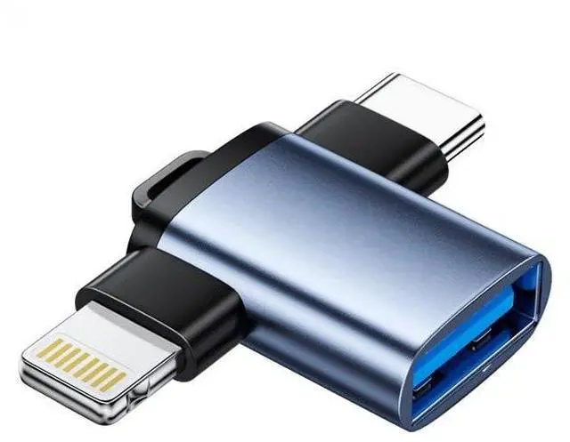 Main image of SOEWIOU Three-in-one alloy hub compatible with iPhone, Android OTG, mobile phone adapter, Type-C adapter, USB 3.0 to USB flash drive