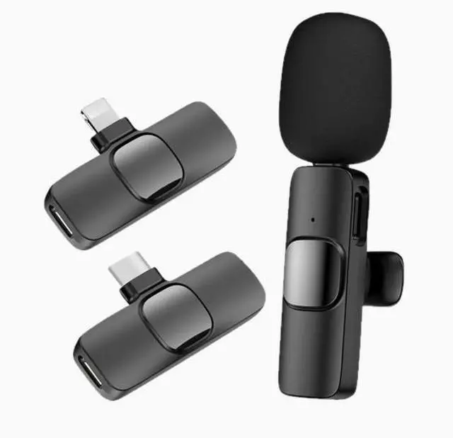 Alt view image 2 of 2 - SOEWIOU K8 K9 2.4G Wireless Lavalier Microphone 1 Transmitter 1 Receiver/1 TX 2 RX, Reverb Monitor Speaker, TYPE-C Plug Play, Lapel Mic for TikTok YouTube Live Streaming Vlog Interview Video Recording