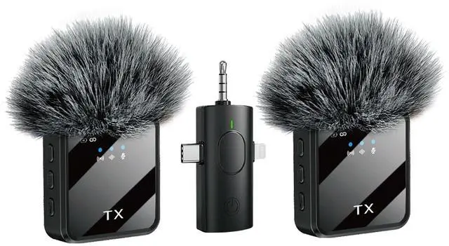 Main image of SOEWIOU F11 F15 Wireless Lavalier Microphone 1 Transmitter 2 Receiver, Universal Clip-on Lapel Mic, Intelligent Noise Reduction Wireless Mic for Live Streaming, TikTok YouTube Vlog Interview